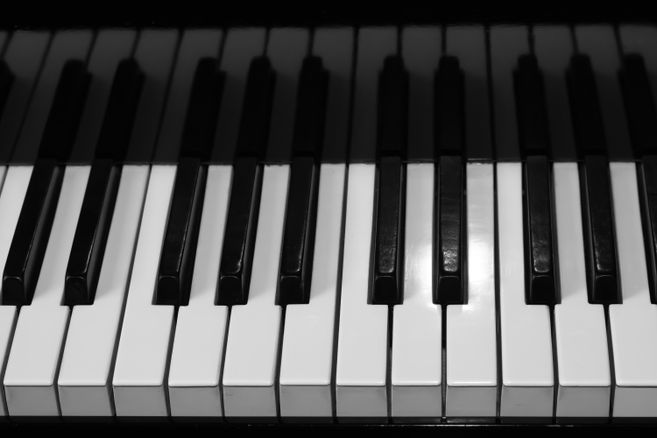 View of a piano keyboard