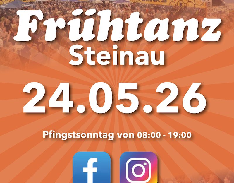 Werbeplakat für das Frühtanz-Event in Steinau am 24. Mai 2026.
