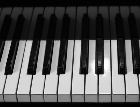 View of a piano keyboard