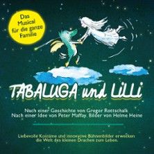 Cover des Musicals 'Tabaluga und Lilli' mit einem Drachen und einem Mädchen auf Wolken.