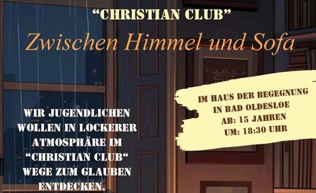 Einladung zu einem Jugendtreffen im 'Christian Club' in Bad Oldesloe.