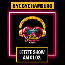 Werbung für das Musical '& JULIA' mit Datum der letzten Show in Hamburg.