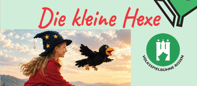 Die kleine Hexe fliegt mit dem Raben Abraxas zum Blogsberg