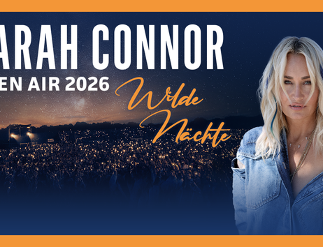 Plakat für Sarah Connors Open Air 2026 Konzert mit dem Titel 'Wilde Nächte'.