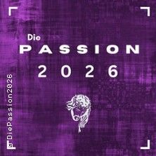 Logo der Veranstaltung 'Die Passion 2026' mit lila Hintergrund und stilisiertem Dornenkranz.