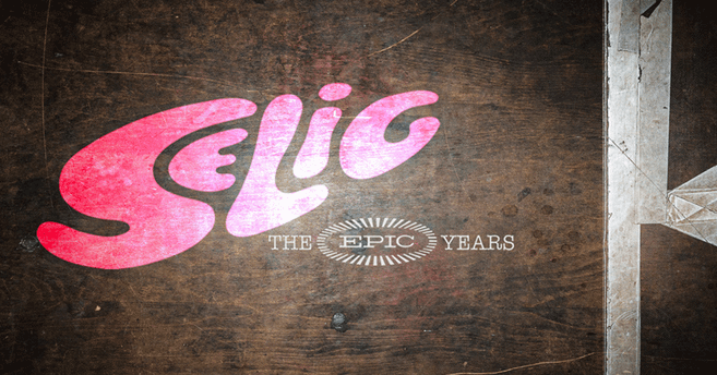 Logo von Selig mit dem Schriftzug 'The Epic Years' auf einer Holzoberfläche.