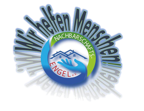Logo des Nachbarschafts-Engel e.V. mit dem Slogan 'Wir helfen Menschen'.